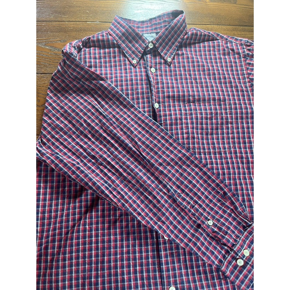 Brooks Brothers Reagent Men's XL Regular Fit Cotton Check Plaid LS Shirt
